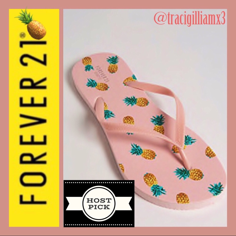 Forever 21 Pineapple Print Flip Flops 🍍
